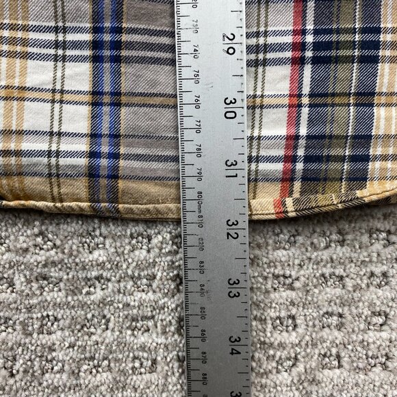 Vintage Eddie Bauer Plaid Shirt Men Small S Brown White Black Preppy Button Up - Picture 8 of 8